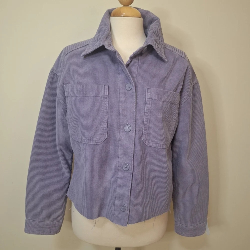 Pacsun corduroy raw hem quilted lining jacket SZ S NWOT